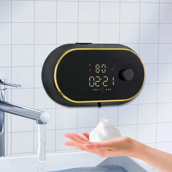 Automatisk sæbedispenser, 450 ml kapacitet, 3,7 W effekt, registreringsområde 5 cm, opladningstid 3,5 timer, vandtæt klasse IPX5