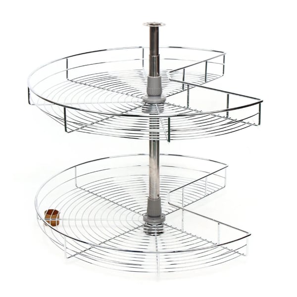 Hjørneskab Organizer, Justerbar Højde, Rotérbart Design,Sølv