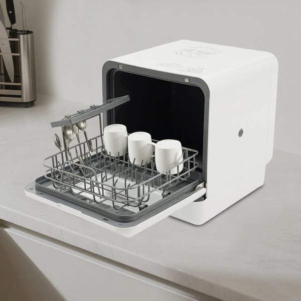 Mini opvaskemaskine, 1100W, 6L tankkapacitet, 220V-240V, berøringskontrol, 4 vaskeprogrammer
