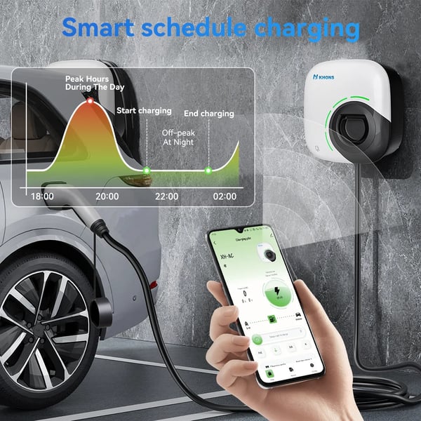 EV-ladestation, 22KW strøm, justerbar strøm 6A-32A,TYPE2, 22KW 32A 3Fase