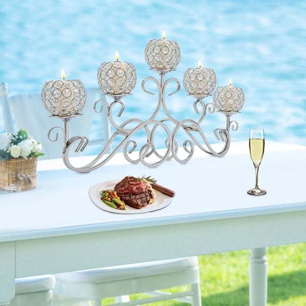 Ljusstake, Elegant Design, Hållbara Material,Silver