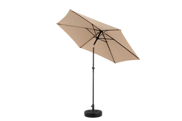 Udendørs Parasol, Stor Rektangulær Design, Nem Krankbetjening,Mørk Grå