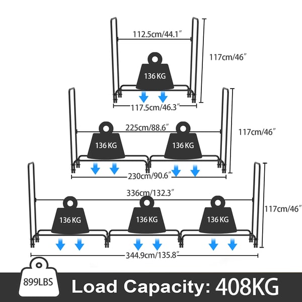 Heavy Duty Brændeholder, Maksimal Vægtkapacitet 408 kg, Moderne Design,sort