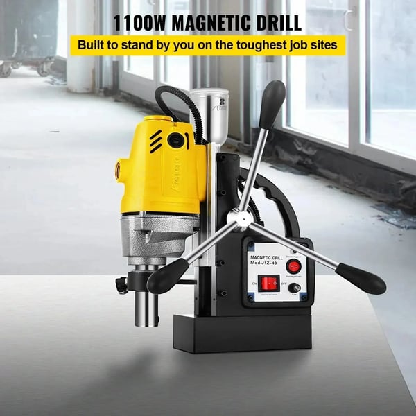 Magnetboremaskine, 1100W Effekt, 1,57 tommer Maksimal Boring Diameter, 2,16 tommer Maksimal Boring Dybde, 30 lb Vægt, 220V Nominel Spænding