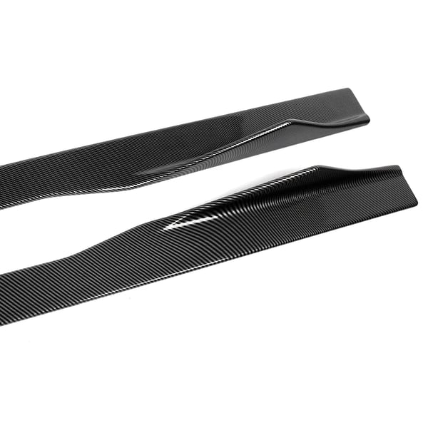 Side Skirts Forlænger, Plastmateriale, Dimensioner 225*14*10 cm, Passer til 2-Dørs Køretøjer, Forbedret Aerodynamik, Carbon Fiber Malet Finish