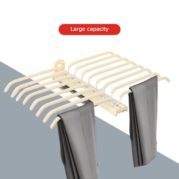 Bukseholder, Aluminiumlegering, Hængende Design, Organiserer Bukser, Egnet til Garderobeskabe, Nem Installation