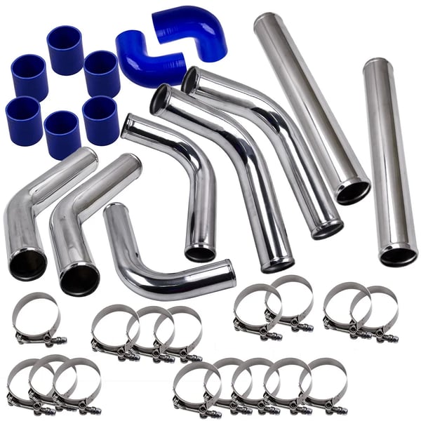 Intercooler Rørkit, 2,5 tommer Diameter, 6061 Aluminium Materiale, Rørtykkelse 1/16 tomme, Universel Kompatibilitet