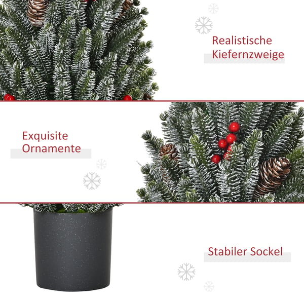 Kunstig juletræ, snefyldt design, 170 grene, grøn, 0,5 m