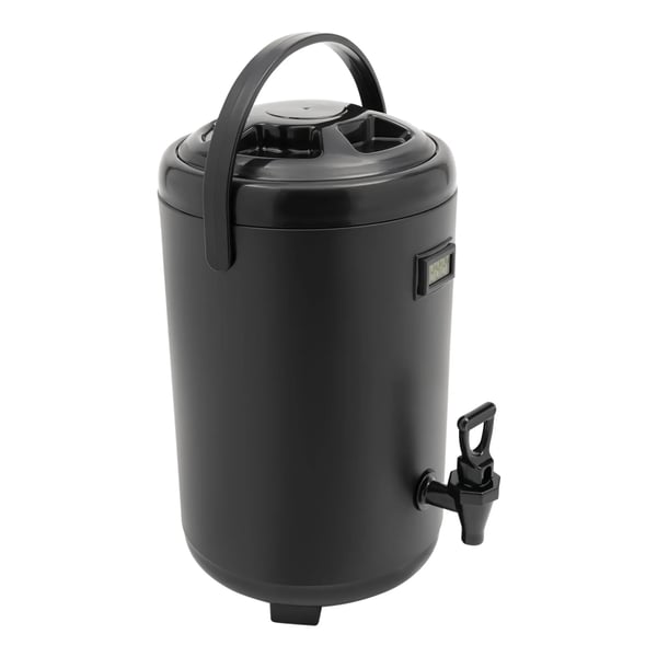 Varmedrikkedispenser, 10 liter kapacitet, elektronisk skærm, isoleringstid 12 timer, fodstøttehøjde 8 cm, moderne design