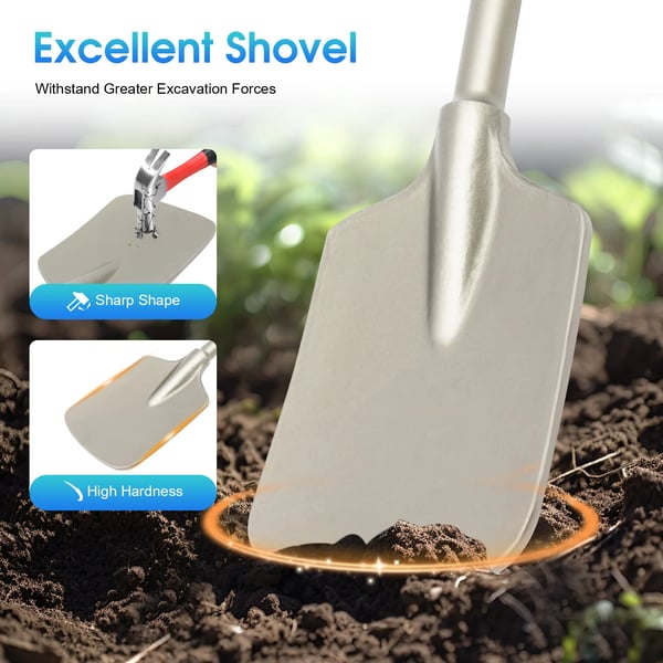 Skovl, 40Cr kromstål, 44*13.5cm / 17.3*5.3in, 52*27*5cm pakke størrelse, 4.35kg brutto vægt, egnet til 65A elektriske breaker hamre