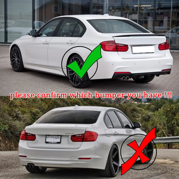 Bageste kofanger diffuser, kompatibel med luksus sedan, tvillingeudstødning design,matte sort