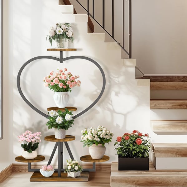 Planteholder, Multi-Niveau Design, Dekorativ Udstilling,Brun
