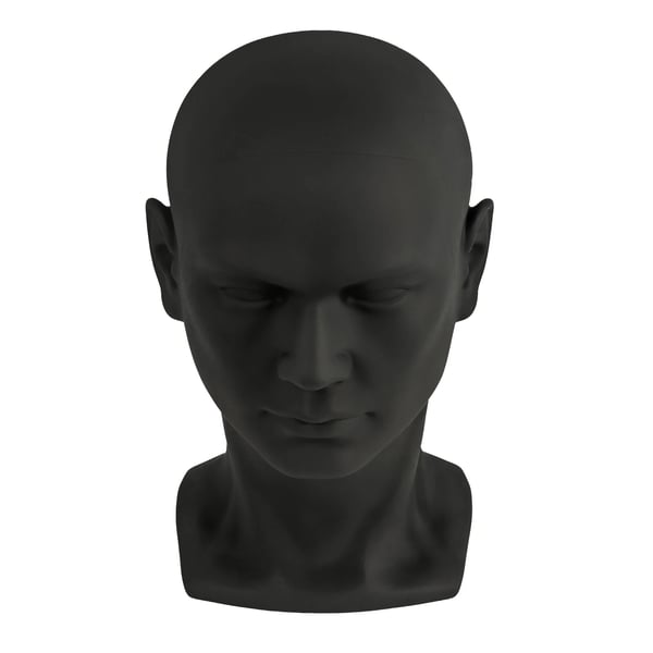 Mannequinhuvud, Hållbart PVC-material, Lättviktsdesign,Svart