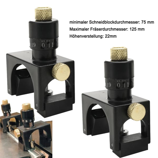 Knivjusteringsverktyg, Magnetisk, Noggrann till +/- 0,15 mm, För blad 4-24 tum, Kompatibel med karbid- och HSS-knivar, Stöder 2,5-tums diameter skärhuvuden