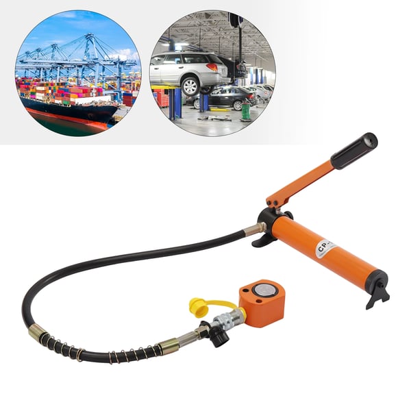Hydraulisk Ram Cylindrisk Jack, 10 Ton Kapacitet, Ergonomisk Håndtag,Appelsin