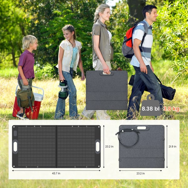 Solpanel, Bärbar Design, Hög Effektivitet, SPC100, 100 W, 20.5V