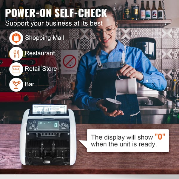 Pengaräknare, Snabb Räkning, Dubbel Display, Grå