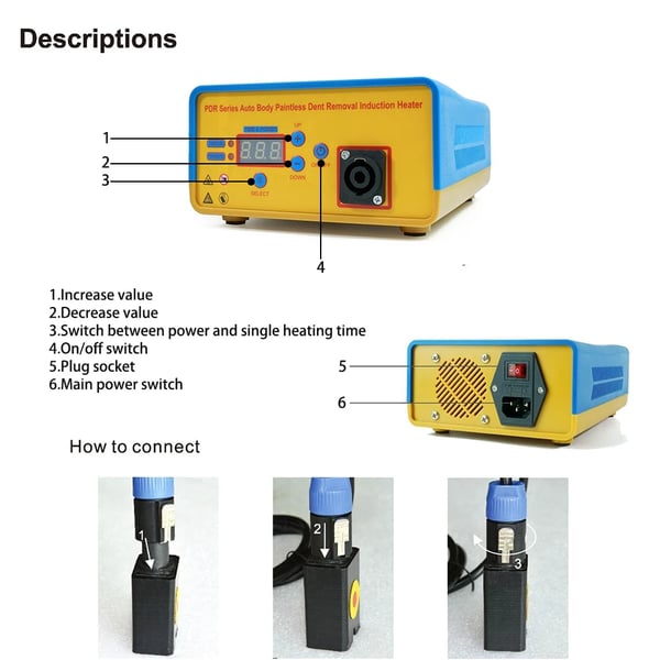Bil Dæmpe Reparation Værktøj, Højtemperatur Resistens Legering, 25 x 15 x 10 cm, 300W Effektvurdering, 220V Drifts spænding