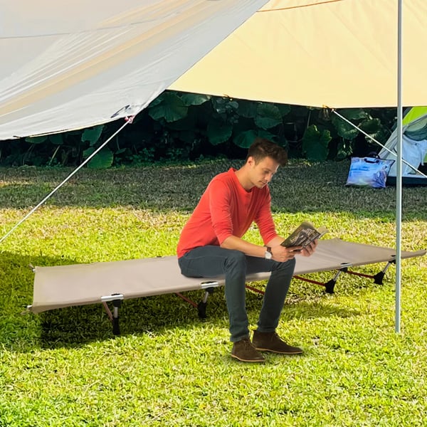 Camping seng, ultralet bærbar, høj belastningskapacitet,Khaki