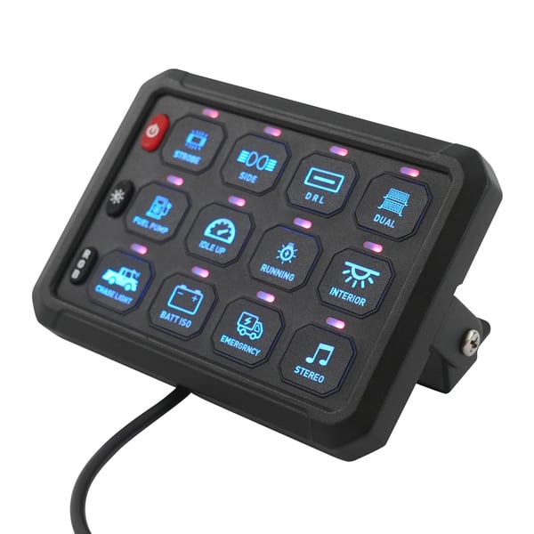 Kontrolpanel, App Kontrol, Justerbar Lysstyrke,sort