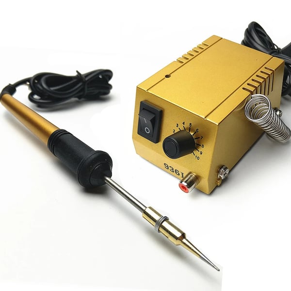 Mini Lodde Station, Justerbar Temperatur, Kompakt Design,220V, Gul