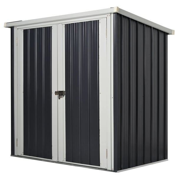 Skur, Galvaniseret Stål, 147 cm x 86 cm x 134 cm, Dobbeltdør, Vandtæt, 1,26 m²