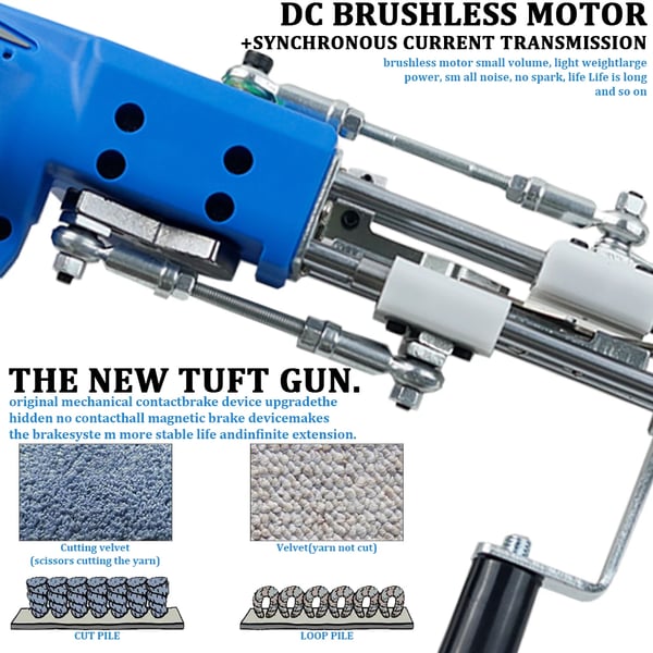 Tuftingpistol, justerbar hastighed, holdbar metal konstruktion,EU STIK
