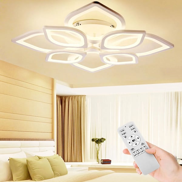 LED Loftlampe, Dæmpbar med Fjernbetjening, Moderne Blomsterdesign,80W, ændrebar