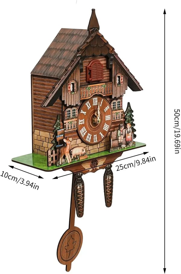 Kukur klokke, traditionelt design, automatisk svingende pendul,Multifarvet