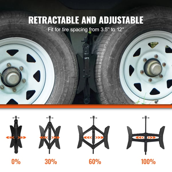 Camper Hjulblok Stabilizer, Justerbar Pasform, Nem Installation,H-formet