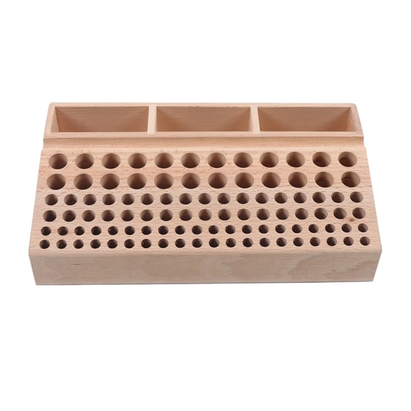 Læderhåndværk Værktøjsholder, Multi-Hul Design, Holder 98 Værktøjer,Træ