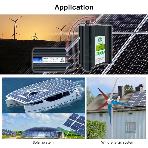 Hybrid Controller, Dobbelt Udgange, MPPT Teknologi,30A, Vind 400W Sol 500W, 12 V