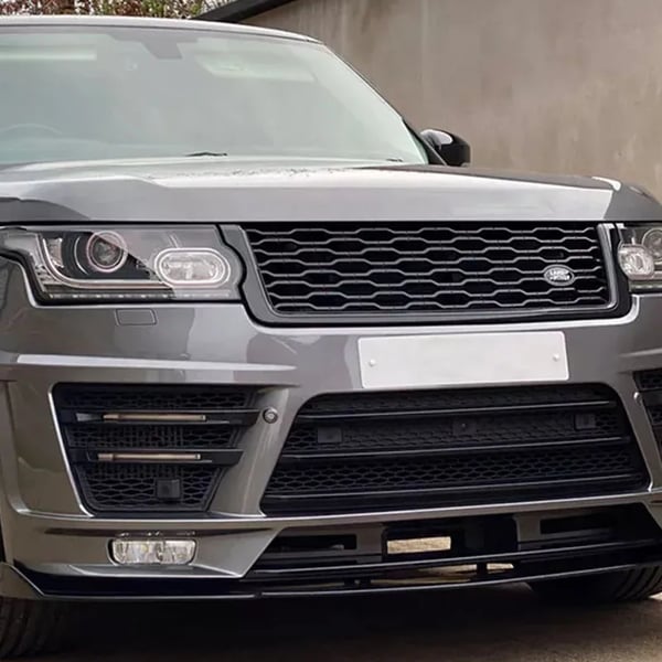 Frontgitter, Kompatibel med 2013-2017 Range Rover Vogue, Holdbart ABS-materiale,Glansfuld Sort