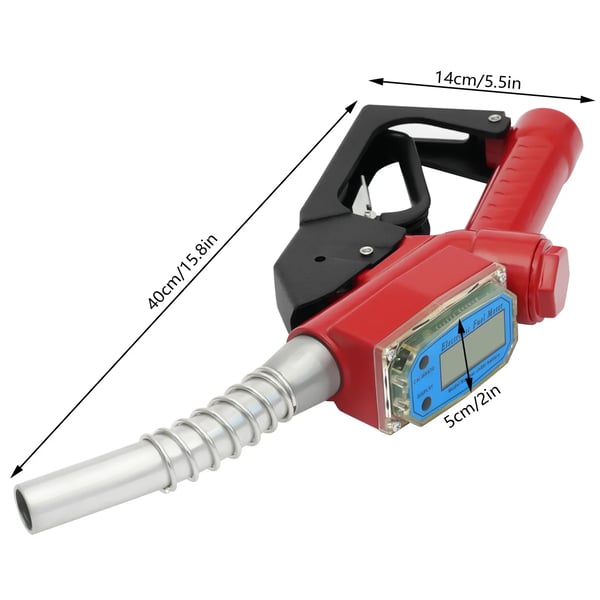 Brændstofpistol, holdbart plasthus, 8 x 4 x 3 tommer, kompatibel med diesel og benzin, gennemstrømningshastighed op til 1,5 m³/t, vejer 2,43 pund