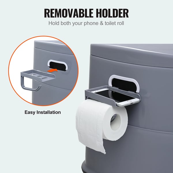 Bærbar Toilet, Letvægtsdesign, 1,3-gallons kapacitet, Nem at rengøre