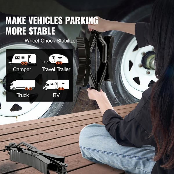 Camper Hjulblok Stabilizer, Justerbar Pasform, Nem Installation,H-formet