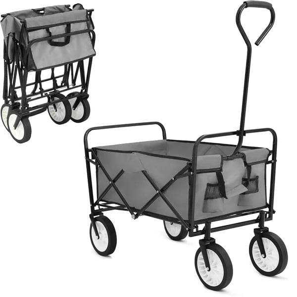 Havevogn, Belastningsevne 80 kg, Opbevaringsvolumen 98 liter, Dimensioner 90 x 52,5 x 119 cm, Stålramme, Sammenklappeligt design