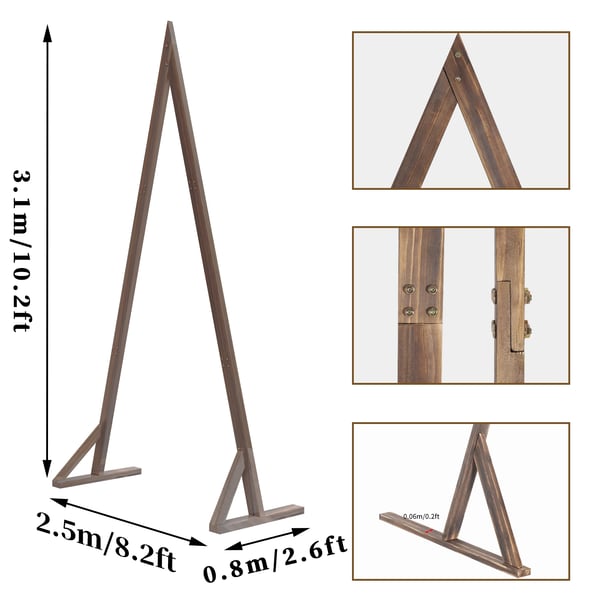 Bröllopsbåge, Rustik Design, Lätt Montering,L, Choklad