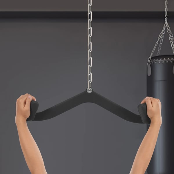 Lat Pulldown Bar Sæt, 7 Greb Stilarter, 300 kg Kapacitet,sort