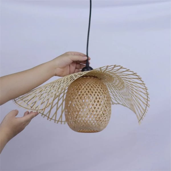 Pendellampe, Bambusmateriale, Integreret LED,Ingen pære, Dia55cm