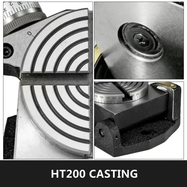 Rotary Table, 4 i Tabel Diameter, 0,01 Nøjagtighed, 33,07 lb Nettovægt, 4 Slots, Reduceringsforhold 1:36