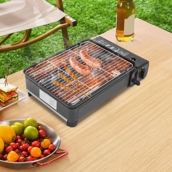 Gasgrill, Bærbar Design, Høj Effektivitet,sort