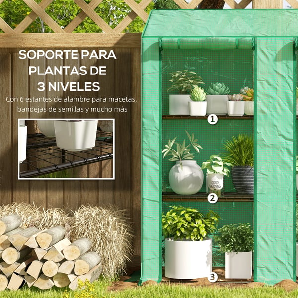 Havehus, Vandtæt stof, 143 cm x 46 cm x 141/151 cm, Kompatibel med forskellige haveplanter, Giver beskyttelse mod vejrfaktorer