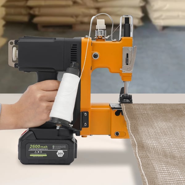 Bag Closing Machine, Justerbar Stinglængde, 2600 Sting/min, Batteridrevet,Gul, M