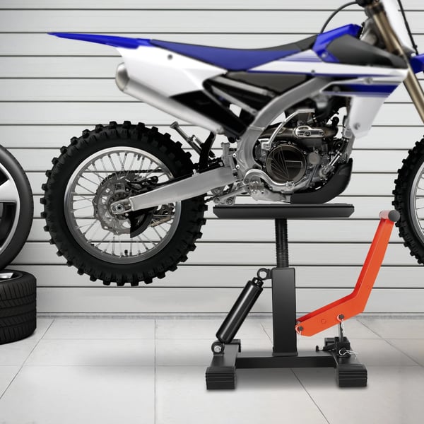 Motorcykel løftestativ, justerbar højde, 400 kg kapacitet,sort