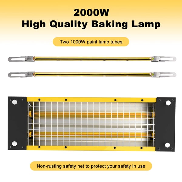Infrarød Tørringslampe, 2000W Effekt, Halogenlampe Teknologi,DT-003