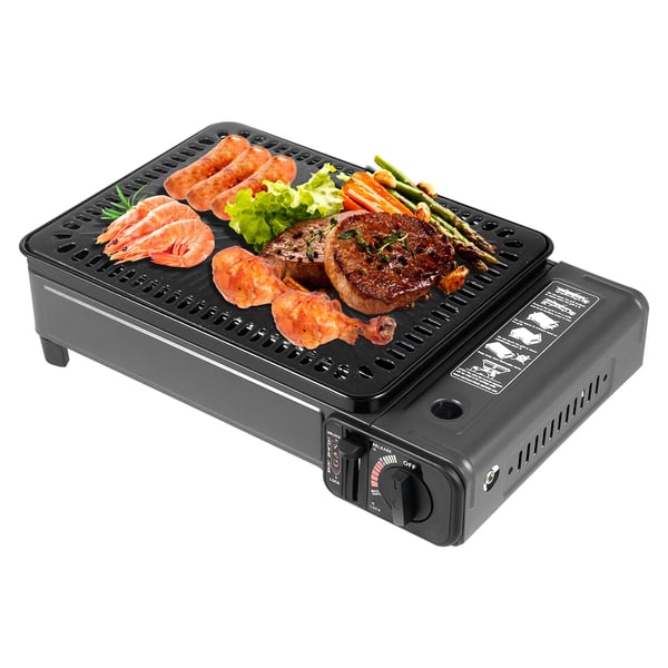 Gasolgrill, Dubbel bränslekompatibilitet, Justerbar låga, Bärbar väska ingår, Lättviktsdesign, Högkvalitativa material