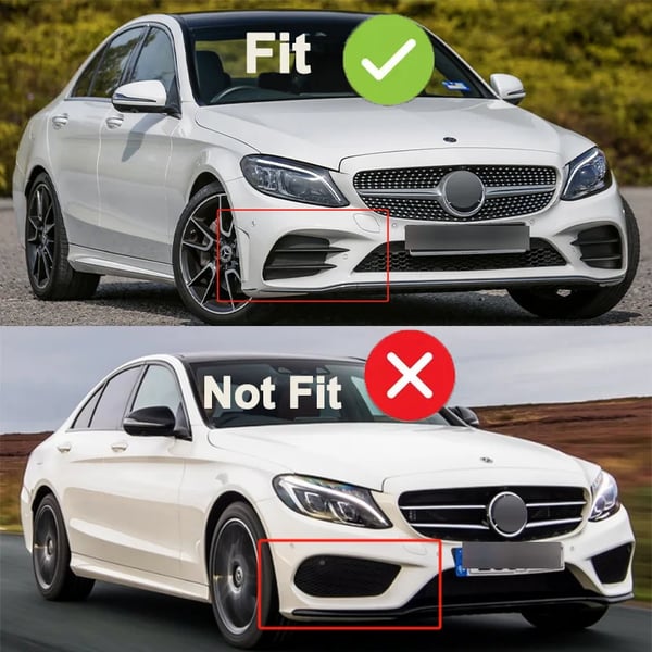 Front Bumper Lip, Material af høj kvalitet, Kompatibel med Mercedes W205,et sæt