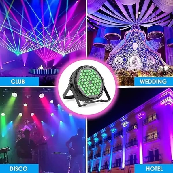 LED Parivalot, RGB-väriseos, DMX-ohjaus,EU-plugi, 60 LED 8KPL
