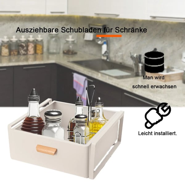 Utrækkelig Opbevaringsorganisator, Robust Design, Nem Installation, Stille Glidning